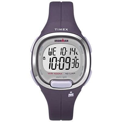 Timex Womens Ironman Transit 33 mm Mid-Size Resin Strap Watch Purple/Chrome