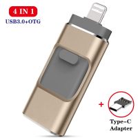 4 in1 PenDrive 8gb 16gb 32gb Otg Usb Flash Drive 64gb 128gb 256gb For Iphone 12 11 10 Ipad Tablet phone lightning android Type C