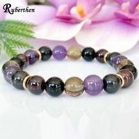 【YF】❁  Ruberthen 8 Russian Shungite Garnet Smoky Womens Wrist Jewelry