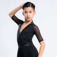 Half Sleeve Button Design Male Latin Dance Tops For Boy Shirt Cha Cha Samba Dancewear Professional Stage Costume NY04 G5115