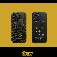 《KIKI》Trendy brand DREW smiley phone case for iphone 14 14plus 14pro 14promax 13 13pro 13promax 12 12pro 12promax new smiley trend fashion graffiti pattern couple style phone case for iphone 11 11promax x xr xsmax Drop-resistant case For iphone Cool cas