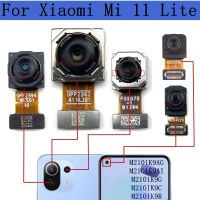 โมดูลกล้องด้านหน้าด้านหลังสําหรับ Xiaomi Mi 11 Lite 4G 5G Original Frontal Selfie Front Back Main กล้อง Flex Cable อะไหล่