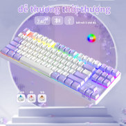 Bàn phím cơ gaming không dây ONIKUMA CATC Blue switch 87 phím có đèn RGB