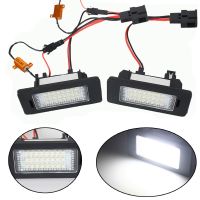 ไฟ Led หมายเลขป้ายทะเบียนรถ2ชิ้นสำหรับ Skoda Octavia 3/สำหรับ B6ชั้นเยี่ยม/สำหรับความรวดเร็ว/สำหรับเยติ/สำหรับฟาเบีย24-SMD อุปกรณ์เสริมรถยนต์