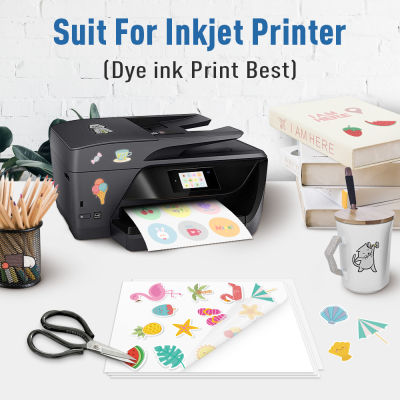 10 Sheets Printable Vinyl Sticker Paper For Inkjet Printer A4 Transparent Waterproof Self-Adhesive Copy Paper DIY Patten Sticker