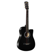ammoon38 Full Size Adult 6 Strings Cutaway Folk Acoustic Guitar for