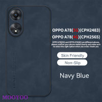 เคส OPPO A78 4G 5G นิ่มปกป้องกล้องเคสโทรศัพท์เปลือกแกะเคสหนังแท้หรูหราสำหรับ OPPO CPH2565 CHP2495 CPH2483