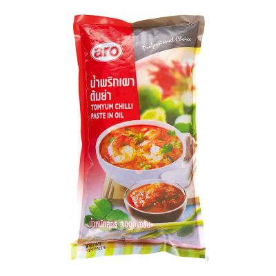 สินค้ามาใหม่! เอโร่ น้ำพริกเผาต้มยำ 1000 กรัม  aro Tomyum Chili Paste in Oil 1000 g ล็อตใหม่มาล่าสุด สินค้าสด มีเก็บเงินปลายทาง