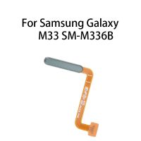 ปุ่มหน้าแรกลายนิ้วมือเซนเซอร์สายดิ้นสําหรับ Samsung Galaxy M33 SM-M336B