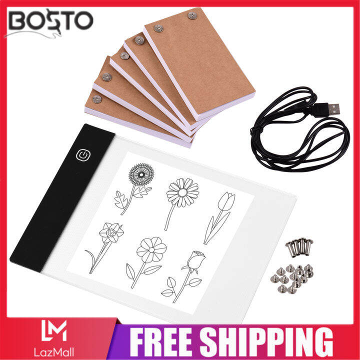 Portable Flip Book Kit with Light Pad Tablet LED Light Box 3 Level