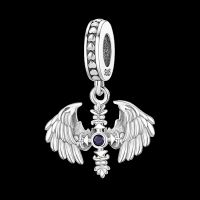 100 Real 925 Sterling Silver angel wing cross charms Fit Original 925 3mm Bracelet amp;Bangle For Women Fashion Jewelry Gift