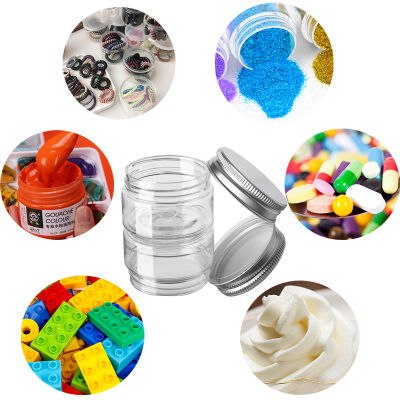 Storage Jars Round Plastic Containers Clear Storage Jars Face Cream Sample Pots Aluminum Cap Containers