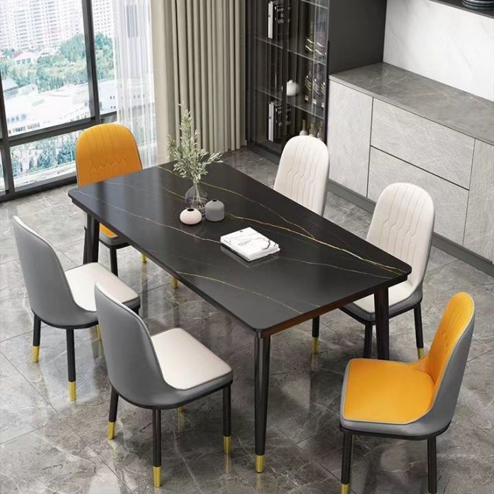 โต๊ะอาหาร-โต๊ะทานข้าว-สไตล์นอร์ดิก-โต๊ะอเนกประสงค์-โต๊ะห้องอาหาร-มีหลายขนาดให้เลือก-โต๊ะทานข้าวหินอ่อน-slate-dining-table-เก้าอี้ขายแยก