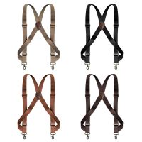 【YF】◎❅  Trucker Suspenders for Men 3.5cm Wide X-Back with 2 Side Hooks Adjustable Elastic Big Tall Trouser Braces  Tirantes Hombre