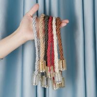 ▼✻ 1Pc Magnetic Curtain Tieback Cylindrical Golden Home Decorative Polyester Curtains Holder Hook Buckle Rope Magnet Clip