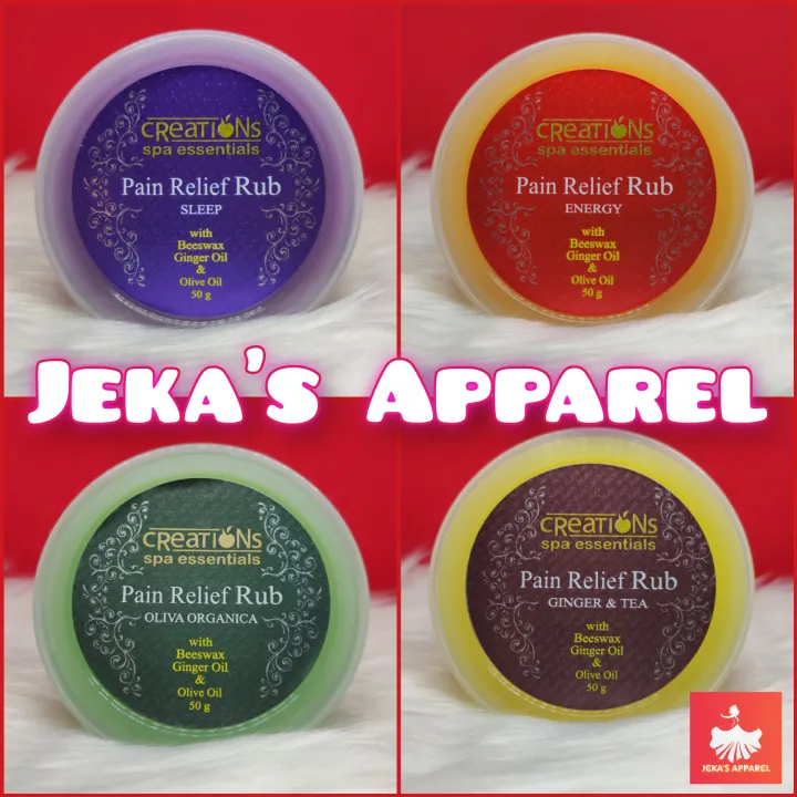 AUTHENTIC Creations Spa Essentials Pain Relief Rub 50g (Sleep, Energy, Oliva Organica, Ginger