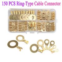 150PCS/set Terminal Block DJ431M3/M4/M5/M6/M8/M10 O-Type Lugs Terminals Cold-Pressed Wire Connector Copper Tab Wiring Nose