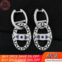 S925 Sterling Silver New Evil Eye Earrings Personality Temperament Fashion European And American Luxury Brand Monaco Jewelry