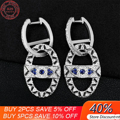 S925 Sterling Silver New Evil Eye Earrings Personality Temperament Fashion European And American Luxury Brand Monaco Jewelry