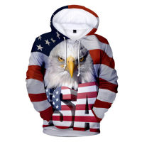 Skull Eagle USA National Flag 3D พิมพ์ Hoodie ผู้ชายผู้หญิงแฟชั่น Harajuku Hoodies เสื้อแขนยาวแจ็คเก็ต Streetwear Coats