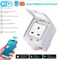 Tuya 16A Fr  EU UK US  WiFi Smart Socket IP55 Bathroom Wall Waterproof Power Supply Jack With Smart Life App Remote Control Ratchets Sockets