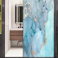 Privacy Window Film Marble Background Decorative Glass Covering No-Glue 01Static Cling Frosted Window Stickers Window Tint 01W