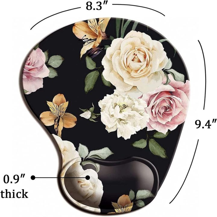 flowers-ergonomic-mouse-pad-with-wrist-support-cute-mouse-pads-non-slip-rubber-base-for-home-office-working-studying-pc-game