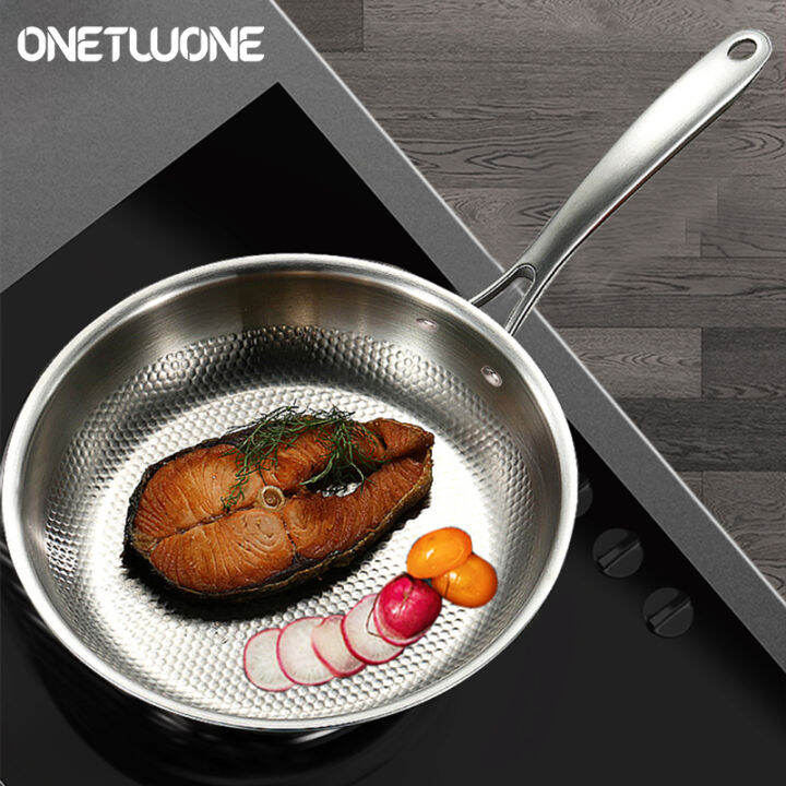28/30cm frying pan 304 stainless steel woks nonstick frying