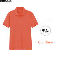 เสื้อโปโลชาย/หญิง เสื้อคอปกชาย แขนสั้น POLO ผ้าCOTTON มีกระเป๋าหน้า (สีโอรส) HONEY BIRD