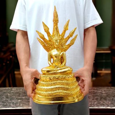 “MTL#1”พระพุทธรูปปางนาคปรก งานทองเหลืองปิดทองทั้งองค์ หน้าตัก5นิ้ว งดงามพรีเมี่ยมเหมือนพระพุทธรูปทองคำ