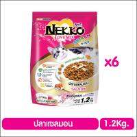 เน็กโกะ เลิฟ มิกซ์ อาหารแมวโต ลูกแมว ปลาแซลมอน 1.2 Kg. (ซองย่อย 300g.x 4 ซอง) x 6 ถุง