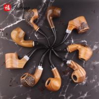 【CC】۩♞☸  Classic Sandalwood Bent Pipe 9MM Flue Wood