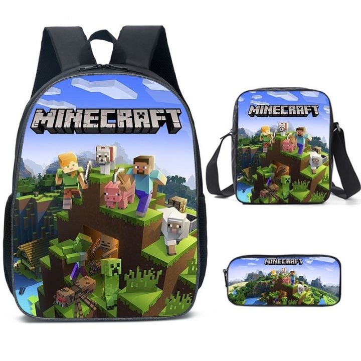 พร้อมส่ง-minecraft-กระเป๋าเป้สะพายหลัง-ลาย-my-world-สําหรับนักเรียนประถม