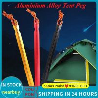 [WDC]❃ 4PCS/Pack 18CM Aluminium Alloy Tent Peg Nail Stakes With Rope Camping