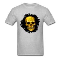 เสื้อยืด พิมพ์ลายหัวกะโหลก Miser Golden Skulls Ostern Day Pures สําหรับผู้ชาย  IBCP