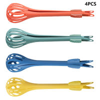 4pcs Multifunctional Spaghetti Hand Manual Kitchen Beater Egg Clip Food 2 In 1 Noodle Tongs Baking Whisk Set