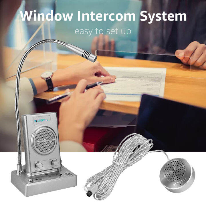 Retekess TW102 Window Intercom System for Business Microphone Intercom ...