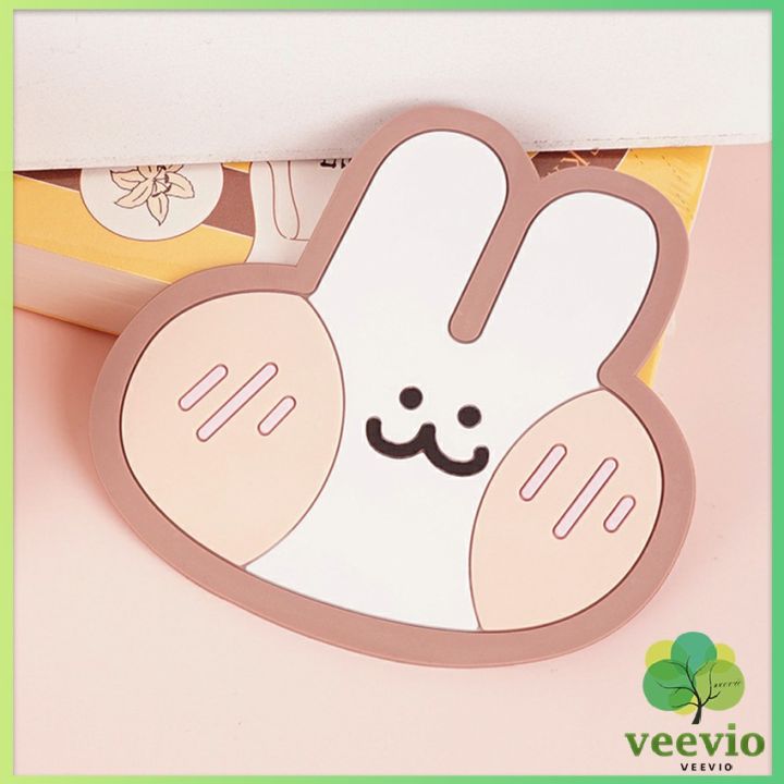 veevio-วัสดุกันลื่น-ล้างได้-ทนความร้อน-ที่รองแก้ว-pvc-ลายการ์ตูน-cartoon-pvc-coaster-สปอตสินค้า-veevio