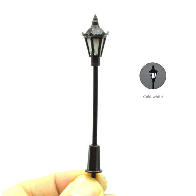 Diorama Miniature Model Railway Lamp LED Cool White Color 7cm Lamppost for Model Train Scenery Landscape Sand table Layout 100pc