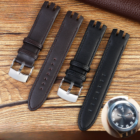 นูนโค้งอินเตอร์เฟซสามแฉก Cowhide Cowhide Watch Bands สำหรับ Yts401 402 409 713ytb400 20มิลลิเมตรผู้ชายนาฬิกาอุปกรณ์เสริม