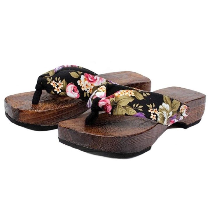 a-so-cute-อัลบัม-ของผู้หญิงญี่ปุ่นแบบดั้งเดิมรองเท้าแตะเกตะ-flip-flop-ไม้พิมพ์ลายดอกไม้