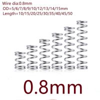 【LZ】 10-20pcs/lot  wire 0.8mm Stainless steel compression spring  outer diameter 5-15mm length 10-50mm