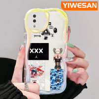 YIWESAN เคส A10 M11 A11ปลอกสำหรับ Samsung ลายกราฟฟิตี้แนวสตรีทแบบแนวโน้มแฟชั่นขอบโค้งเคสใสฝาครอบป้องกันเคสมือถือเนื้อครีม