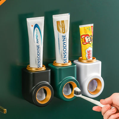ชั้นวางที่ใส่ยาสีฟันอุปกรณ์บีบที่บีบยาสีฟันเครื่องมือที่บีบยาสีฟันติดตั้งบนผนังอัตโนมัติ