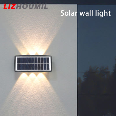 LIZHOUMIL Led Solar Wall Lights Outdoor Ip65 Waterproof Automatic Induction Up Down Lamps For Garden Yard Fence Decor