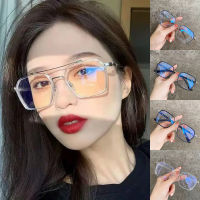 Double Beam Square Anti Blue Light ผู้หญิงแฟชั่น Unisex รังสีคอมพิวเตอร์ Eye Protection แว่นตา