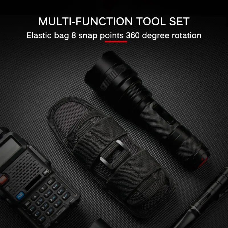 Tactical Nylon Case for Flashlight Belt Holster Holder For Duty Belt  Hunting Flashlight Pouch 360 Degree Soft Pouch Pocket  ซองไนล่อนอุปกรณ์เสริมสำหรับไฟฉาย
