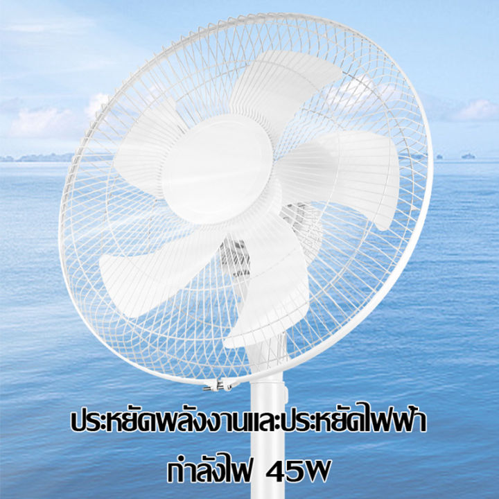 พัดลมขนาด-16-นิ้ว-พัดลมราคาถูก-ตั้งพื้น-ปรับความเร็วได้สามระดับ-สั่นหัวมุมกว้าง-ปิดเสียง-ประหยัดพลังงาน