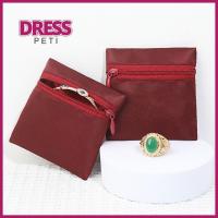 PETI DRESS แบบพกพาได้ ถุงเก็บเครื่องประดับ ป้องกันฝุ่นปกป้อง กระเป๋าแหวนสร้อยคอ กระเป๋าจัดระเบียบของ ที่มีคุณภาพสูง ผ้าผ้าทอ กระเป๋าใส่เครื่องประดับ