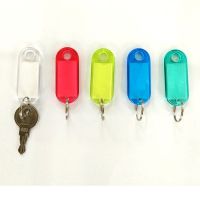 hot！【DT】☼✣  30pcs Multi-color Keychain ID Label Tags Luggage Hotel Number Classification Card with Rings